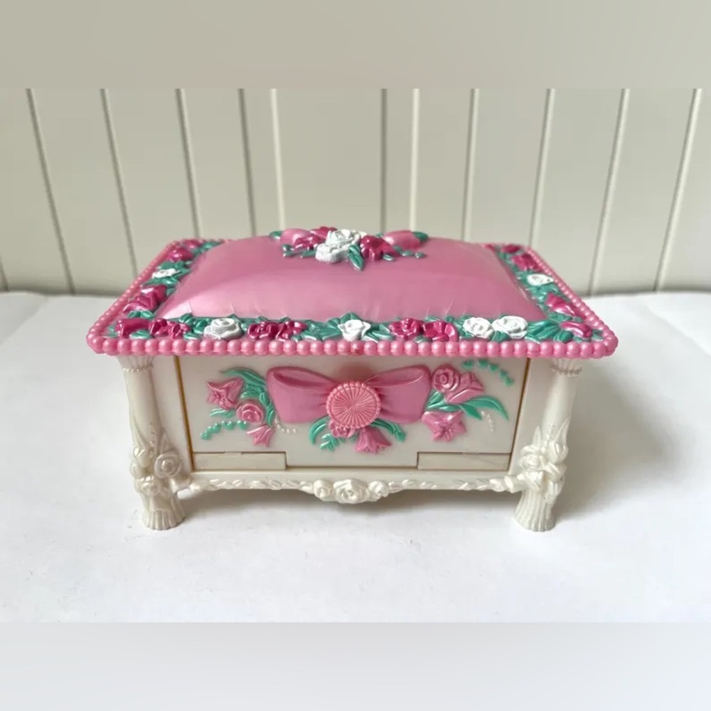 Vintage Fairy Winkles Jewelry Box by Kenner 1993 - Pink Floral Keepsake Box